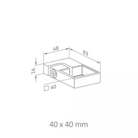 Medidas Soporte anillo para tubo rectangular