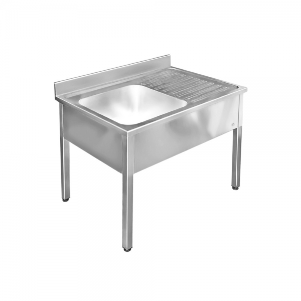 Mueble fregadero doble cubeta con espacio para lavavajillas en acero  inoxidable
