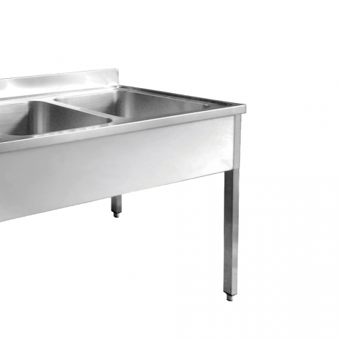 Mesa Fregadero INOX Industrial de 2 senos