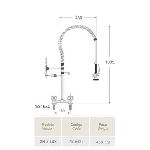 Grifo Ducha 2 Aguas para Cocina