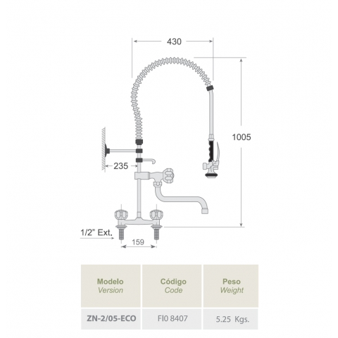 Grifo Ducha Cocina Industrial