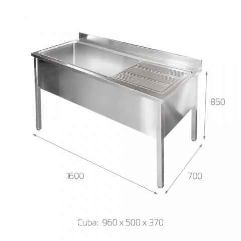 Fregadero Gran Capacidad Industrial