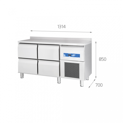 Medidas Mesa de Trabajo Congelador para Hostelería